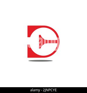 letter dc negative space geometric logo vector Stock Vector