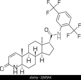 AGA Structural formula of dutasteride, an ingredient used to treat hair loss Stock Vector