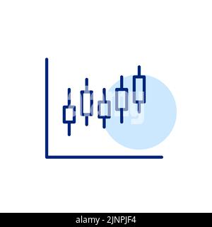Candlestick stock chart. Pixel perfect, editable stroke line art icon Stock Vector
