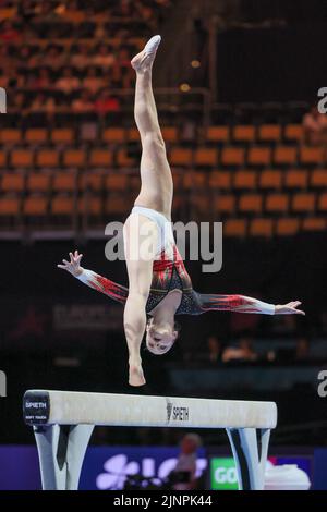 Belgian gymnast Noemie Louon pictured in action during the ...