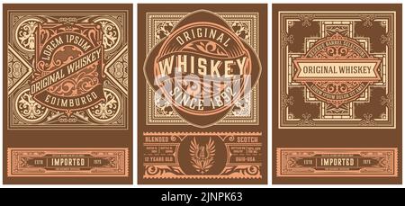 Set of 3 vintage labels for packing Stock Vector