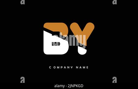 BY, YB Abstract Letters Logo Monogram Stock Vector