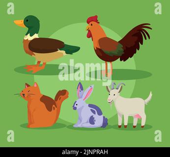 five farm animals icons Stock Vector Image & Art - Alamy