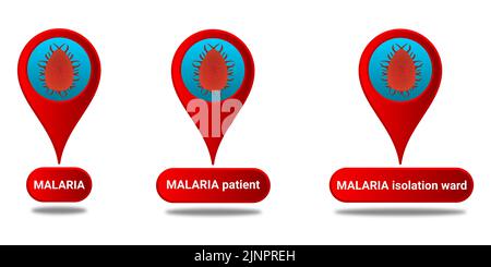 malaria, patient and isolation ward location with shadow illustration image. health care awareness and disease updated concept. Stock Photo