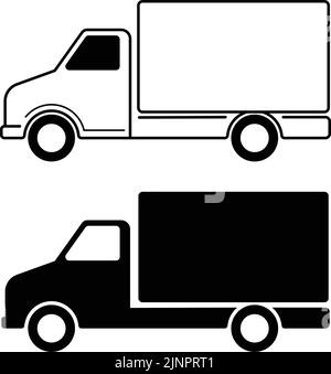 delivery truck simple flat icons - vector artwork Stock Vector
