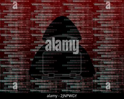 online fraud background with digital number and Hacker icon. concept ...