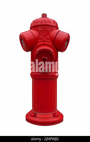 Red fire hydrant isolated on white background Stock Photo