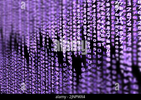 3d digital number background illustration with bright light. concept ...