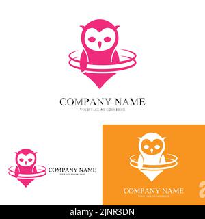 simple animal night owl free vector logo icon Stock Vector