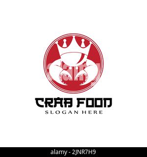 Red Crab Sea Animal Logo Vector, Seafood Making Ingredients, Illustration Design Suitable For Stickers, Screen Printing, Banners, Restaurant Companies Stock Vector