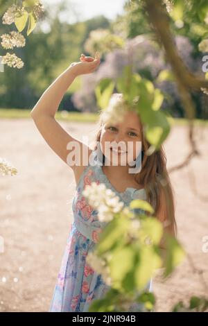 Close up portrait of little beautiful cutie princess girl with emotional face Stock Photo