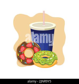 Food Vector Design Soft Round Sweet Donuts That Everyone Loves Children Or Adults, Suitable For Companies, Stickers, Screen Printing, Flayers Stock Vector