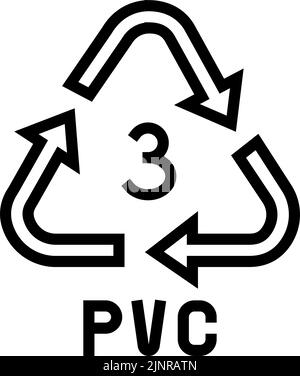 pvc recyclable plastic product line icon vector illustration Stock ...