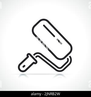 paint roller thin line icon isolated illustration Stock Vector