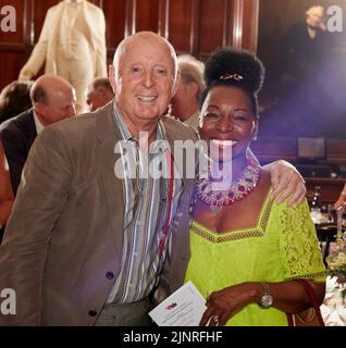 Baroness Floella Benjamin; Jasper Carrot at Lunch for HRH The Duchess of Cornwall’s 75th birthday Stock Photo