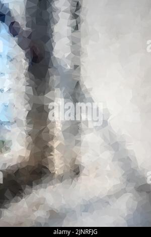 Abstract mosaic triangle pattern vector background. Low poly scenic of corridor and sky. Stock Vector