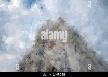Abstract mosaic triangle pattern vector background. Low poly scenic of church and sky. Stock Vector