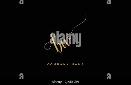 BW, WB Abstract Letters Logo Monogram Stock Vector