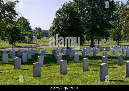 View of Tombs in the Vast Military Cementary of Arlington National Cementery Stock Photo
