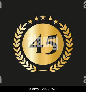 45 years Birthday logo, luxury 45th Birthday design celebration