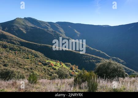 Mountain landscape in the mountais of Serra do Courel in Galicia, spain Stock Photo