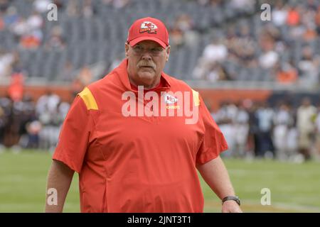 Chicago, United States. 13th Aug, 2022. Kansas City Chiefs head coach Andy Reid during a preseason game against the Chicago Bears at Soldier Field in Chicago on Saturday, August 13, 2022. Photo by Mark Black/UPI Credit: UPI/Alamy Live News Stock Photo