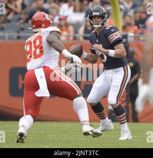 Chicago Bears quarterback Trevor Siemian (15) stands on the field