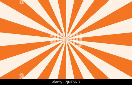 Orange and white colored sunburst pattern. Vector illustration. Abstract retro background. Stock Vector