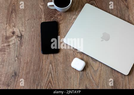 Laptop and smartphone screen. Blank screen Stock Photo