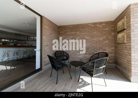 Terrace on a building in Santiago, Chile Stock Photo