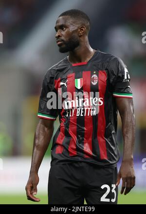 Milan, Italy, 13th August 2022. Fikayo Tomori of AC Milan looks on during the Serie A match at Giuseppe Meazza, Milan. Picture credit should read: Jonathan Moscrop / Sportimage Stock Photo