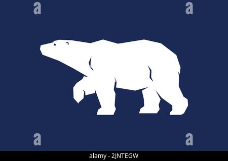 Simple Sharpen Design of Walking Polar Bear Stock Vector