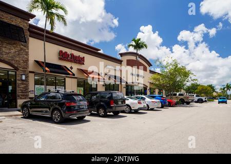 Davie, FL, USA - July 30, 2022: Pollo Tropical restaurant Davie FL USA Stock Photo