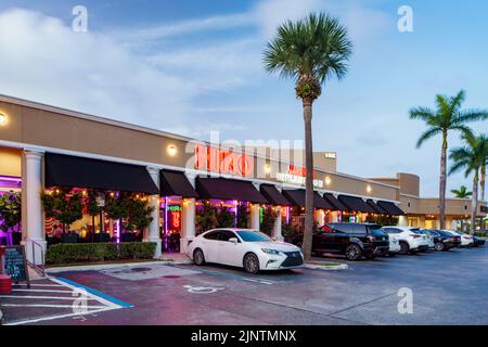 Miami, FL, USA - August 1, 2022: Hiro Sushi Miami shot at twilight Stock Photo