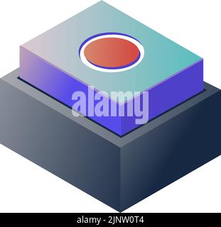 Turn on and off button, mechanism or appliance Stock Vector