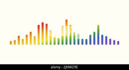 Colorful sound wave equalizer. Background ui design musical sound wave. Vector illustration. Stock Vector