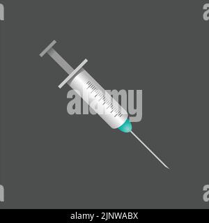 Syringe icon, flat style. - Vector Stock Vector