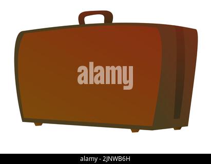 Suitcase in cartoon style. Bag for carrying luggage and traveling.Isolated on a white background. Vector. Stock Vector
