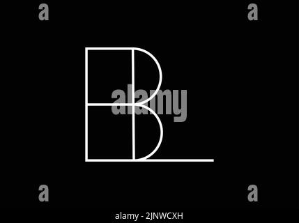 Abstract Alphabets Letters BL or LB Logo Stock Vector