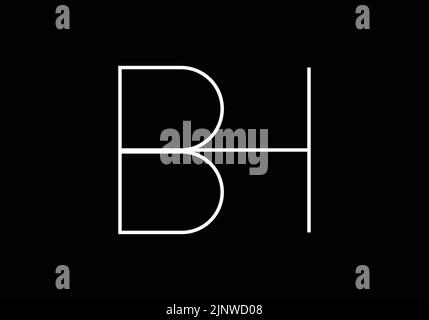 Abstract Alphabets Letters BH or HB Logo Stock Vector
