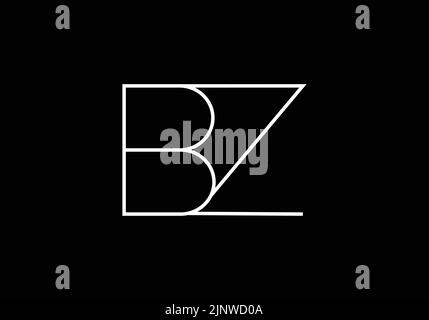 Abstract Alphabets Letters BZ or ZB Logo Stock Vector