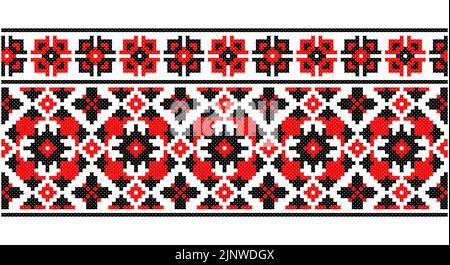 Ukrainian ethnic ornament, seamless pattern. Vector illustration. Slovenian Traditional Pattern Ornament. Belarusian pattern. Stock Vector