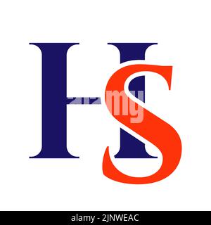 Initial letter SH, HS logo design template. Monogram Letter HS luxury logo design vector template Stock Vector