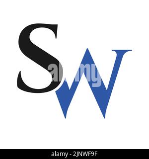 Initial letter SW, WS logo design template. Monogram Letter WS luxury logo design vector template for business and company identity Stock Vector