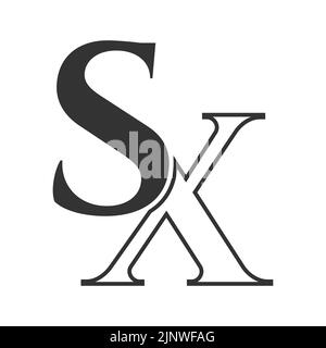 Initial letter SX, XS logo design template. Monogram Letter XS luxury logo design vector template for business and company identity Stock Vector