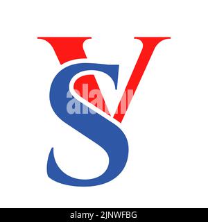 Initial letter SV, VS logo design template. Monogram Letter SV luxury logo design vector template for business and company identity Stock Vector