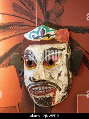 Central Kalamantan, Indonesia, May 20, 2022 - Ancient tribal war masks. Stock Photo