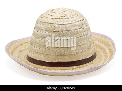 Straw hat isolated on white background with clipping path Stock Photo