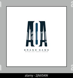Initial Letter AOA Logo - Simple Monogram Logo for Initials A, O and A Stock Vector