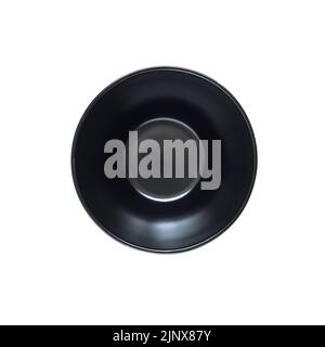 Black ceramic bowl isolated on white background Stock Photo